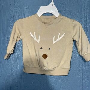 Little co.Kids Beige Reindeer Sweatshirt